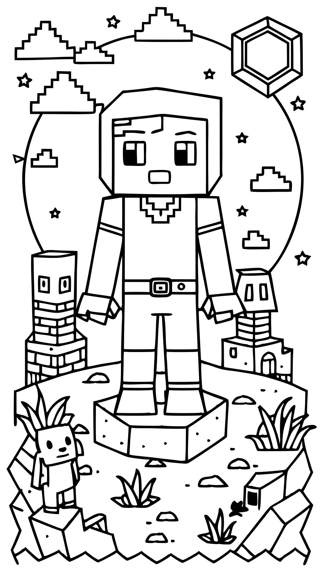 Páginas para colorear de Herobrine Minecraft